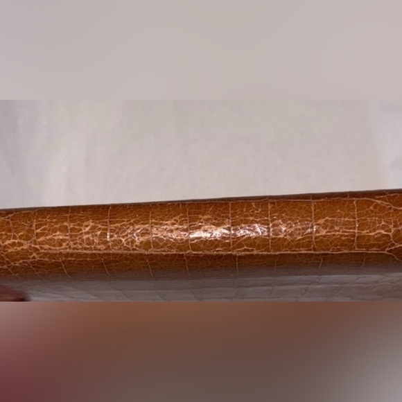 Prada MIU MIU Long Leather Wallet Camel Tan Gold Letters - Picture 4 of 14